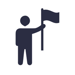 Silhouette of person holding and waving flag