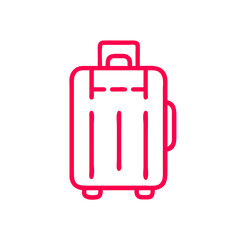Red suitcase icon on white background