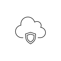 Security Cloud Technology Line Icon