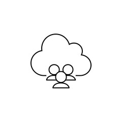 Obraz premium Share Cloud Technology Line Icon
