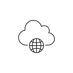 Web Cloud Technology Line Icon