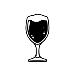 Black icon of a wine glass filled with dark liquid, showcasing elegance and sophistication