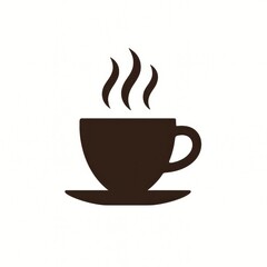 Minimalist steaming coffee cup