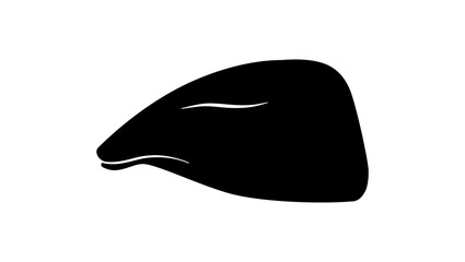 Flat cap symbol, black isolated silhouette
