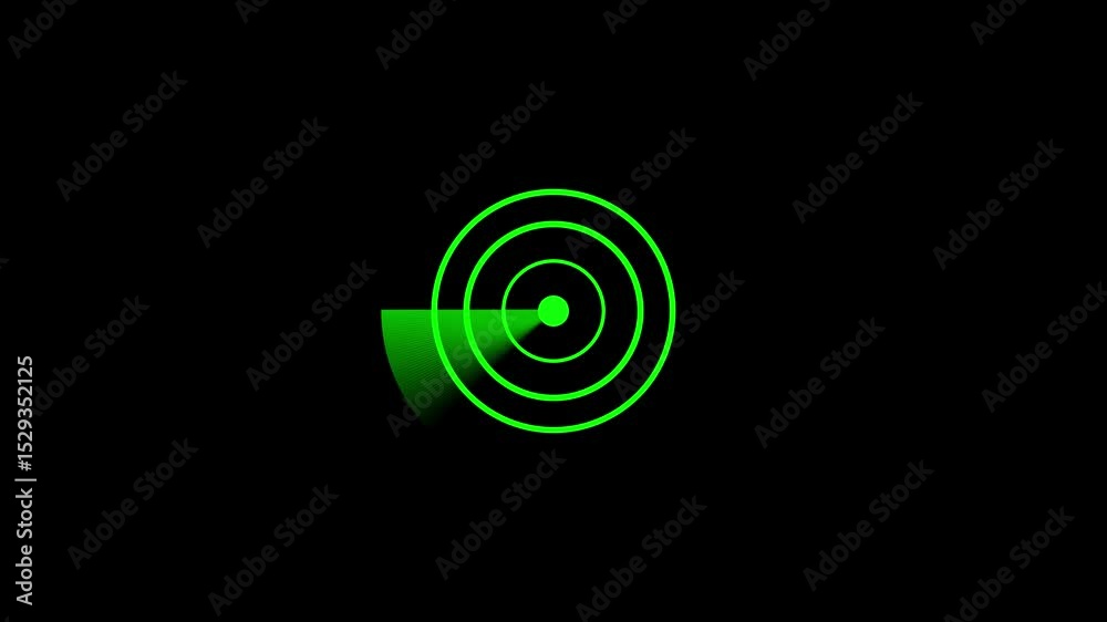 Poster green radar scanning animation, technology and detection concepts. radar display showing rotating sc