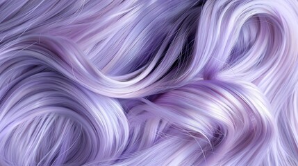 Close up of silky lavender straight hair highlighting soft texture and delicate pastel hues