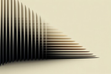 Obraz premium Abstract beige background with cascading dark lines creating a sense of depth and modern elegance.