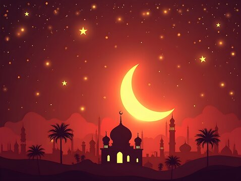 AI generated background concept greeting card with theme related to the Ramadan or eid fitr mubarak