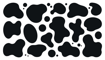 Organic shape round form set. Liquid organic blob
