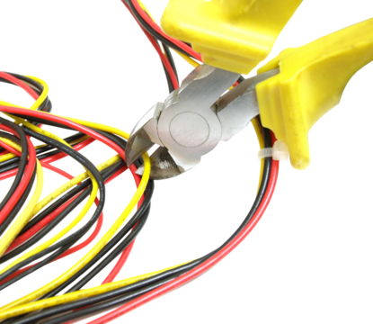 Electric cable isolated on white background