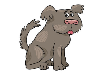 Fototapeta premium Adorable Fluffy Grey Dog Sitting and Looking Around Playfully