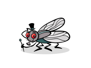 Housefly Flying Insect Vector Art and Species Behavior