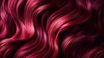 Close up of ultra defined burgundy curls emphasizing rich red tones and intricate structure