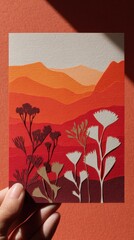 Tranquil Uluru: Papercutting Art Symbolizing Spiritual Awareness in Desert Transitions