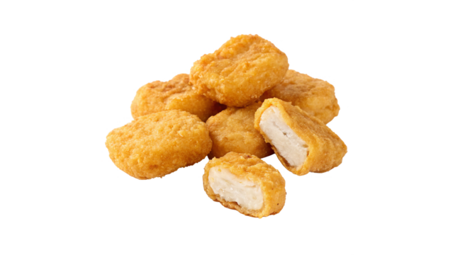 Appetizing nuggets isolated transparent background
