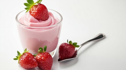 Pink Yogurt with Strawberries