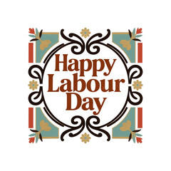 Happy labor day usa red blue text graphic