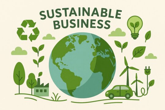 Corporate Social Responsibility Green Planet Earth Environmental Business Concept in French