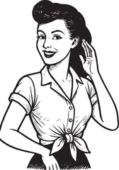 pinup style woman vector illustration