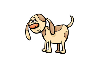 Happy Cartoon Dog with Floppy Ears and Spots on Its Body