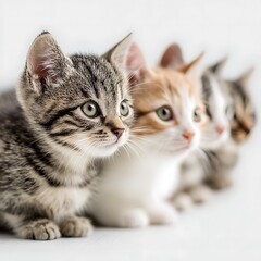 Obraz premium Row of adorable kittens posing for a photo