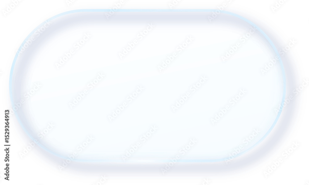 Poster Glass Morphism Ux banner. Transparent Glass Interface Button. Phone design element. Plastic frame with Drop Shadow Effect