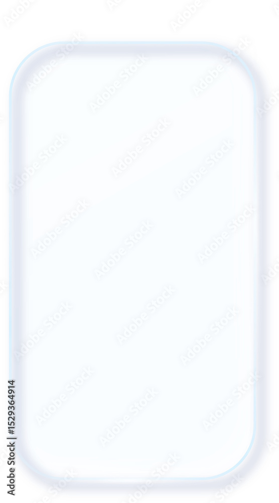 Poster Glass Morphism Ux banner. Transparent Glass Interface Button. Phone design element. Plastic frame with Drop Shadow Effect