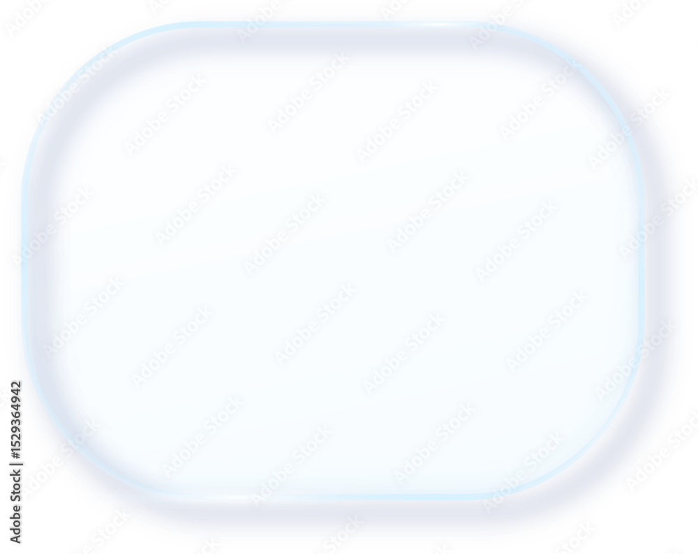 Poster Glass Morphism Ux banner. Transparent Glass Interface Button. Phone design element. Plastic frame with Drop Shadow Effect