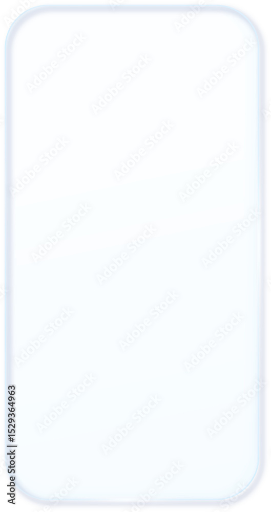 Poster Glass Morphism Ux banner. Transparent Glass Interface Button. Phone design element. Plastic frame with Drop Shadow Effect