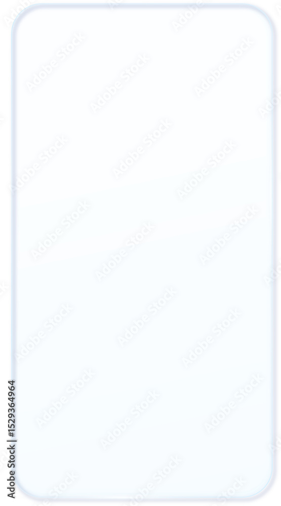 Poster Glass Morphism Ux banner. Transparent Glass Interface Button. Phone design element. Plastic frame with Drop Shadow Effect