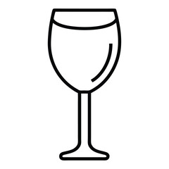 An elegant thin line art icon of a wine glass. Perfect for winery branding, restaurant menus, and event invitations. Its sophisticated and minimalist design adds a touch of class to any project.