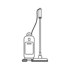 Vector illustration of a classic upright vacuum cleaner for cleaning and house work