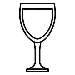An elegant thin line art icon of a wine glass. Perfect for winery branding, restaurant menus, and event invitations. Its sophisticated and minimalist design adds a touch of class to any project.
