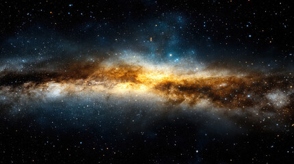 Breathtaking starfield panorama showcasing vibrant galaxy with swirling colors and bright stars