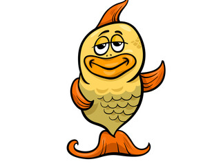 Whimsical Adventures of a Goofy Goldfish in a Cartoon World