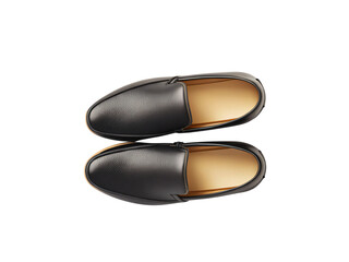 3d black leather shoes isolated on white