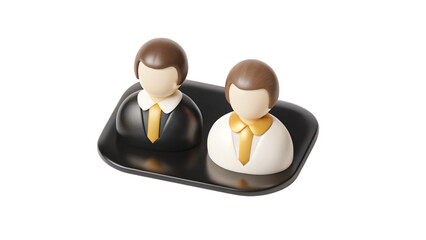 3d businessmen icon isolated on white