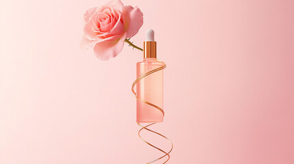 Bottle of serum rose infused body lotion