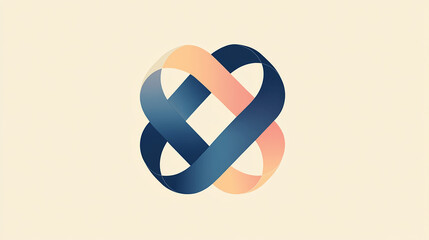 A creative abstract logo featuring intertwined architecture