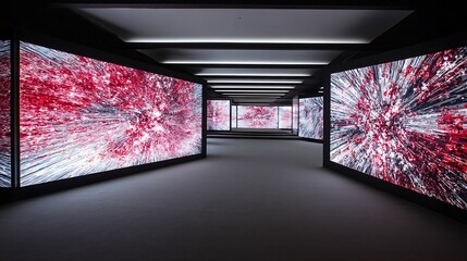 Abstract screens gallery contemporary art installation