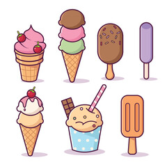 Cute ice cream collection
