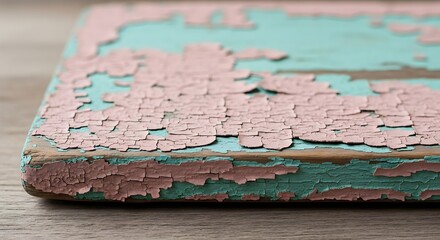 Peeling Paint on Weathered Wood Creates a Vintage Texture Surface