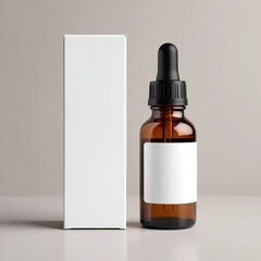 Cosmetic Dropper Bottle Mockup for Beauty Product Packaging and Skincare Design