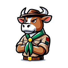 Cow Scout Cartoon Mascot