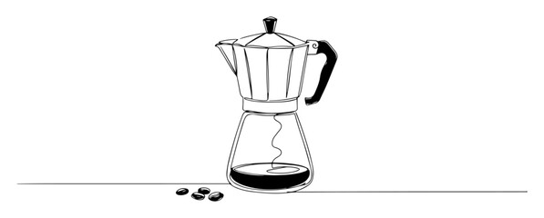 moka pot one line minimal icon