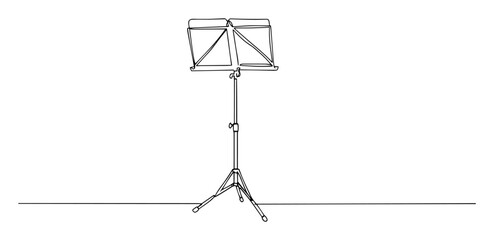 music stand one line vector drawing
