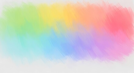 Abstract Rainbow Watercolor Painting with Soft Brush Strokes on White