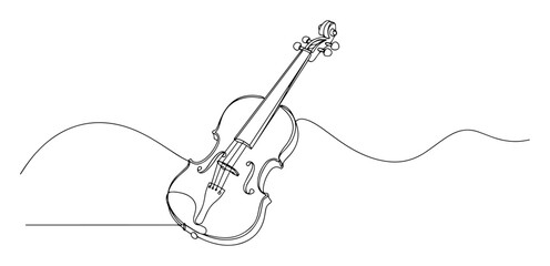 violin one line vector sketch © Wieslaw