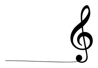 treble clef one line music symbol