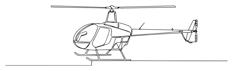 helicopter one line vector drawing © Wieslaw